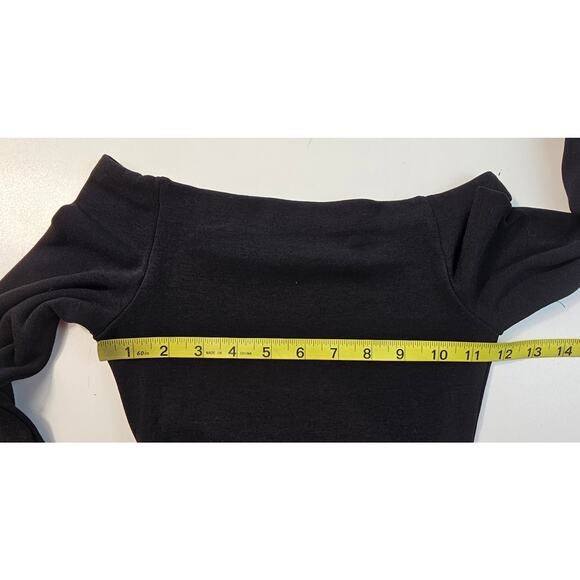 NWT Commense XS / S black long sleeve STRETCH crop top sexy minimalist bodycon - Picture 6 of 6